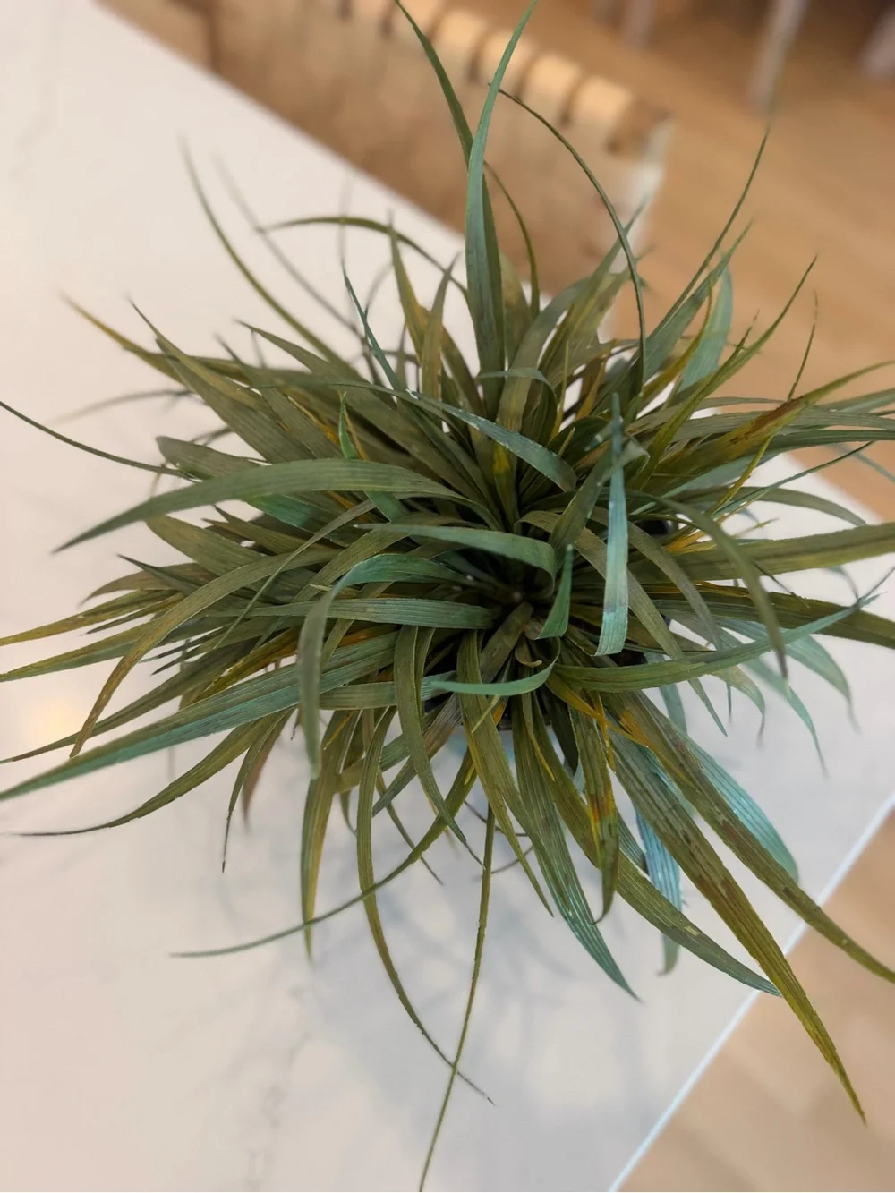 Michaels Faux Green Grass Arrangement in Patina Green Planter